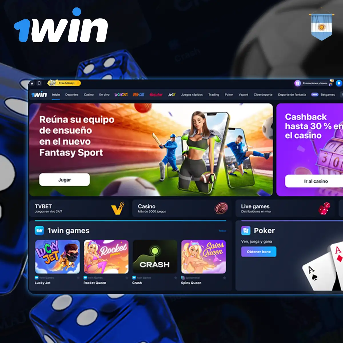 Overview of 1win casino interface and features