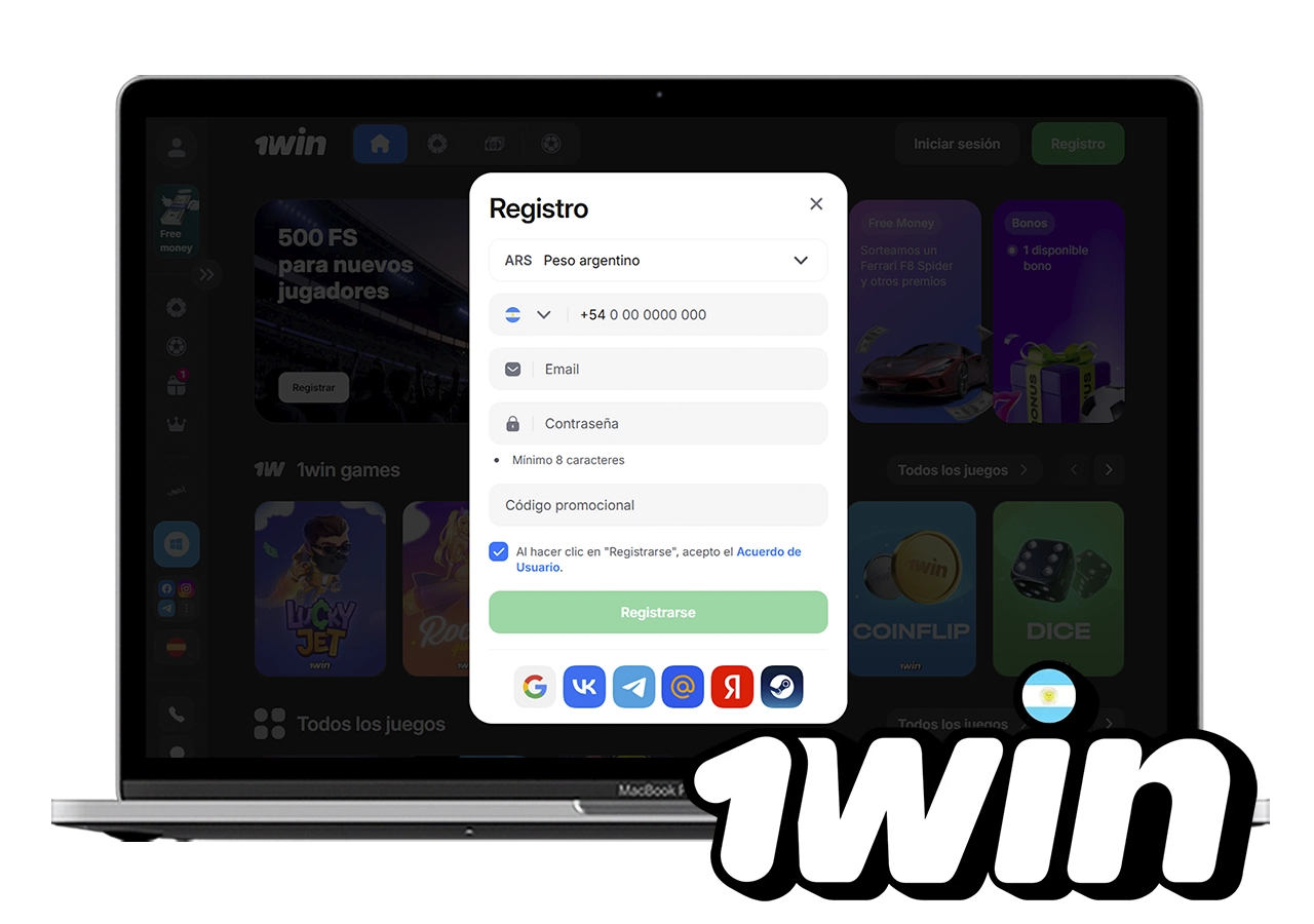 Registro en 1win Argentina