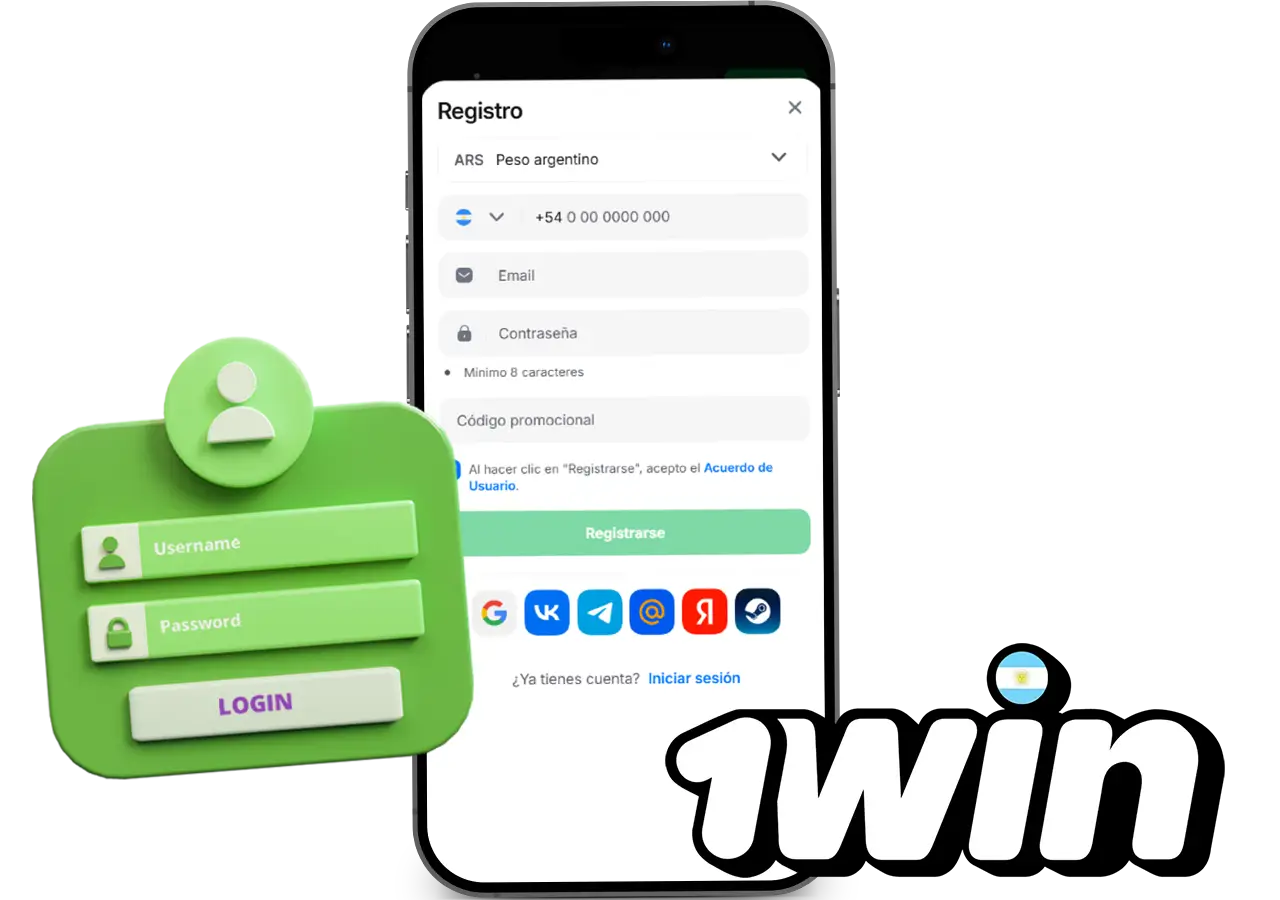 Registro en la aplicación móvil 1Win
