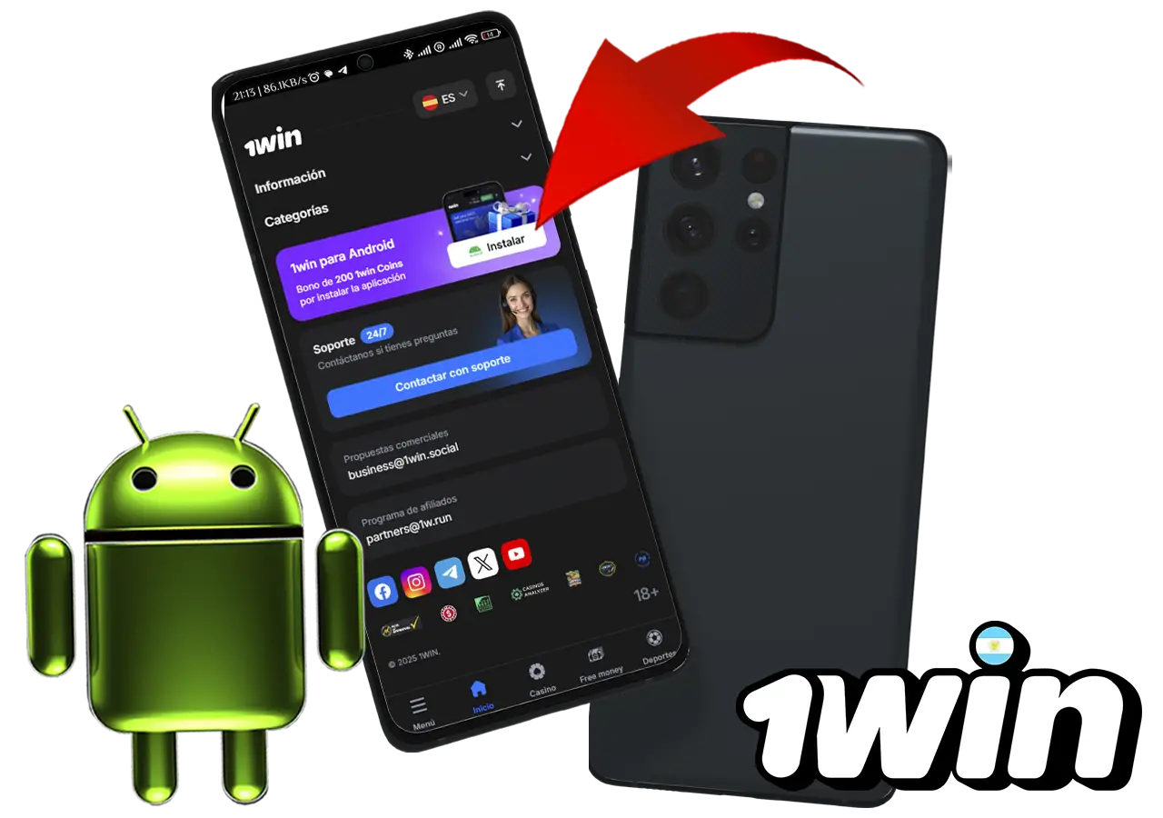 Descarga la aplicación móvil 1Win para Android Paso 3